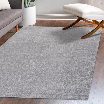 Haze Solid Low-pile Area Rug Gray